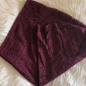 Express Burgundy Lace Pencil Skirt